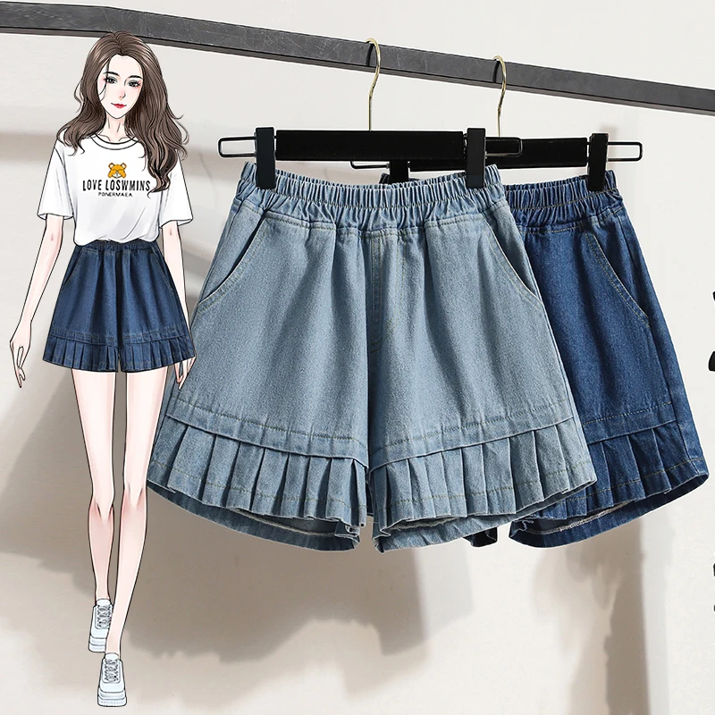 M-5XL 2023 Summer Fashion Korean Wide Leg Pleated Denim Jeans Shorts Women High Waist Short Pants Female With Pockets
M-5XL 2023 Summer Fashion Korean Wide Leg Pleated Denim Jeans Shorts Women High Waist Short Pants Female With Pockets