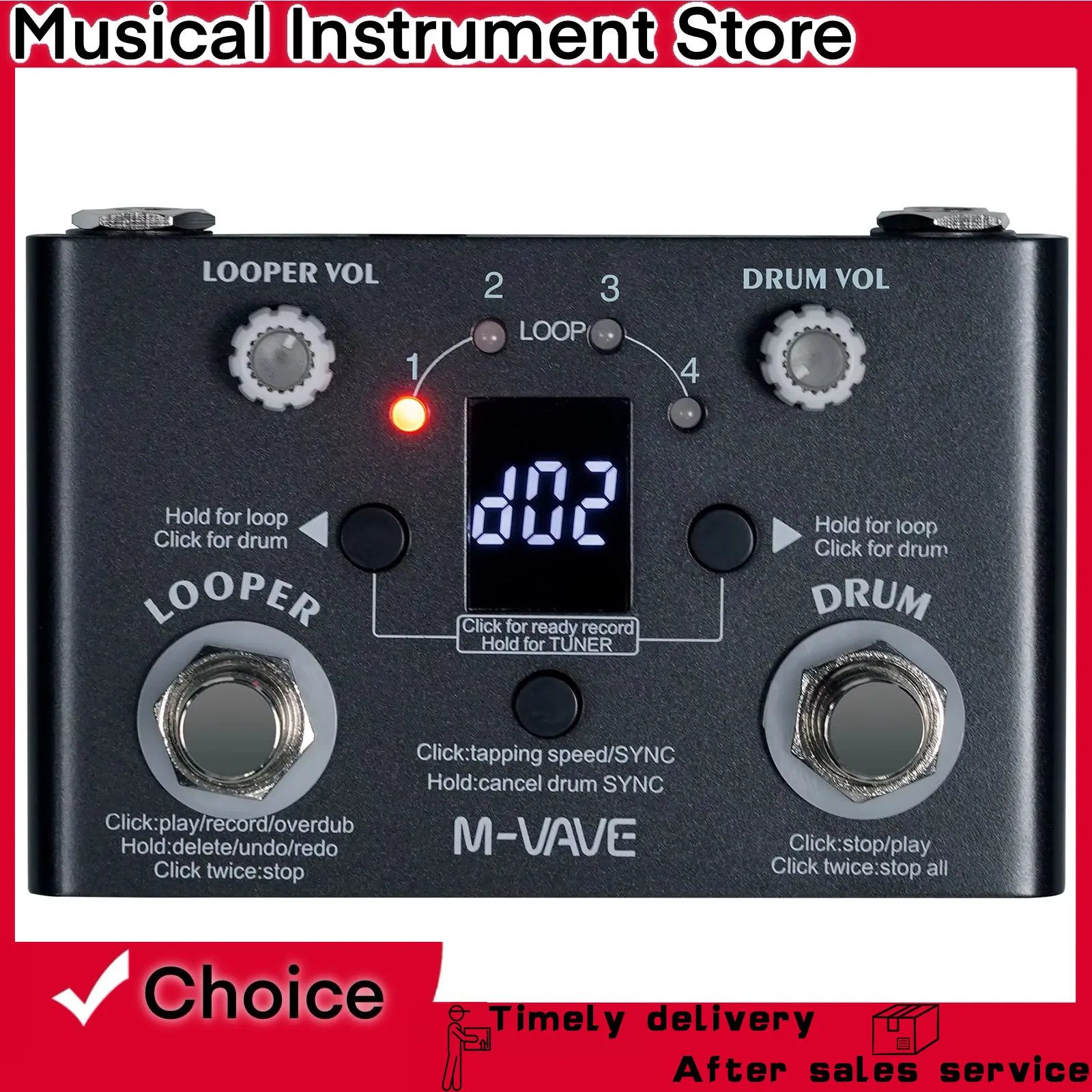 M-VAVE LOOPER Guitar Effect Pedal Recording Drum Machine Phrase Loop Monoblock Tuner Effect Pedal Electric Guitar Accessory
M-VAVE LOOPER Guitar Effect Pedal Recording Drum Machine Phrase Loop Monoblock Tuner Effect Pedal Electric Guitar Accessory