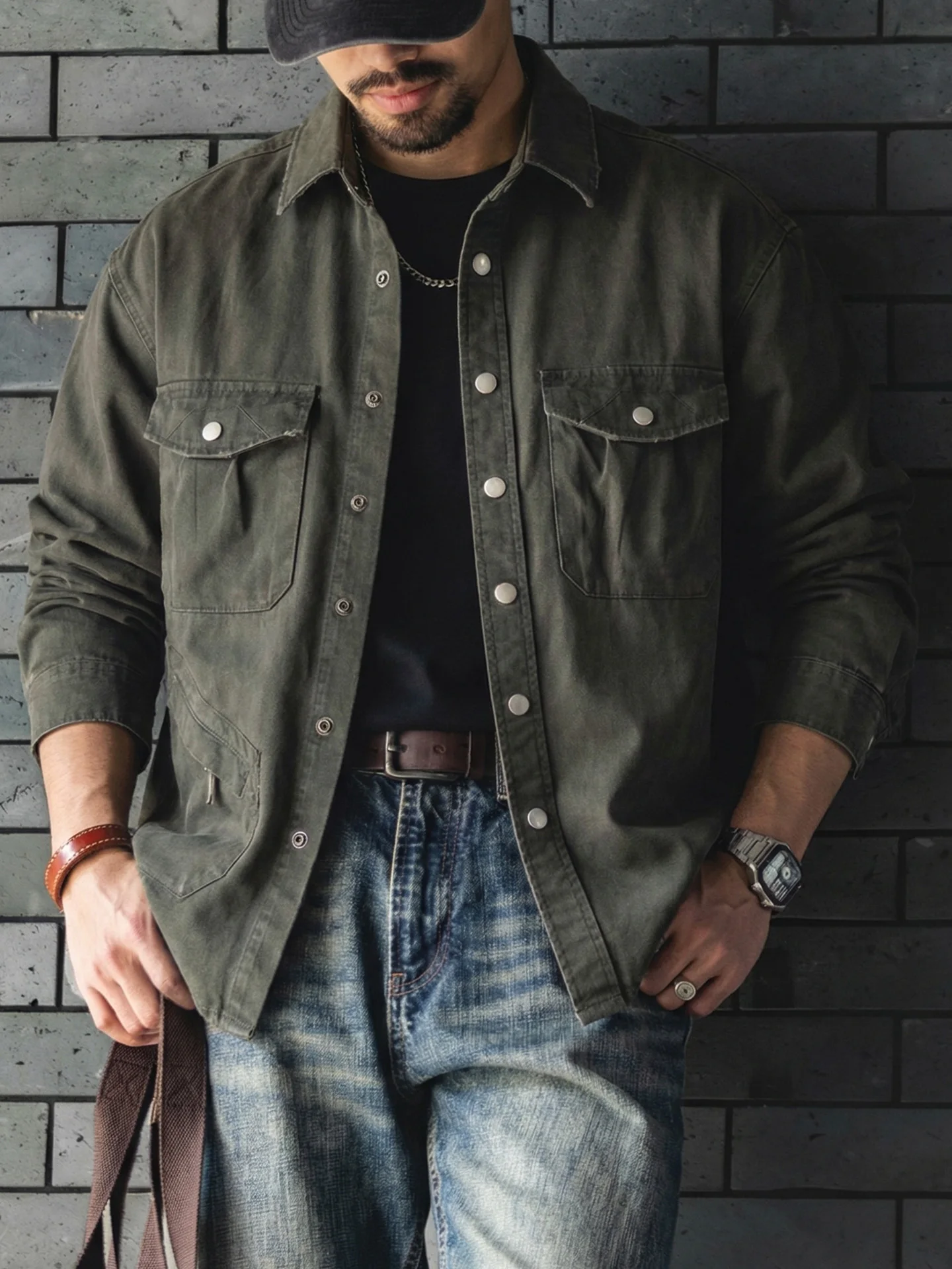 American Retro Workwear Shirt Men's Spring Pure Cotton Multi-Pocket Green Loose Casual Jacket Youth Trend Commute Date
American Retro Workwear Shirt Men's Spring Pure Cotton Multi-Pocket Green Loose Casual Jacket Youth Trend Commute Date