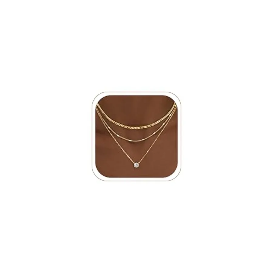 WomenGifts Layered Necklaces for Women, 14K Sterling Plated Dainty Pendant Necklace Set Non Tarnish, Chunky Stackable Cuban Cha
WomenGifts Layered Necklaces for Women, 14K Sterling Plated Dainty Pendant Necklace Set Non Tarnish, Chunky Stackable Cuban Cha