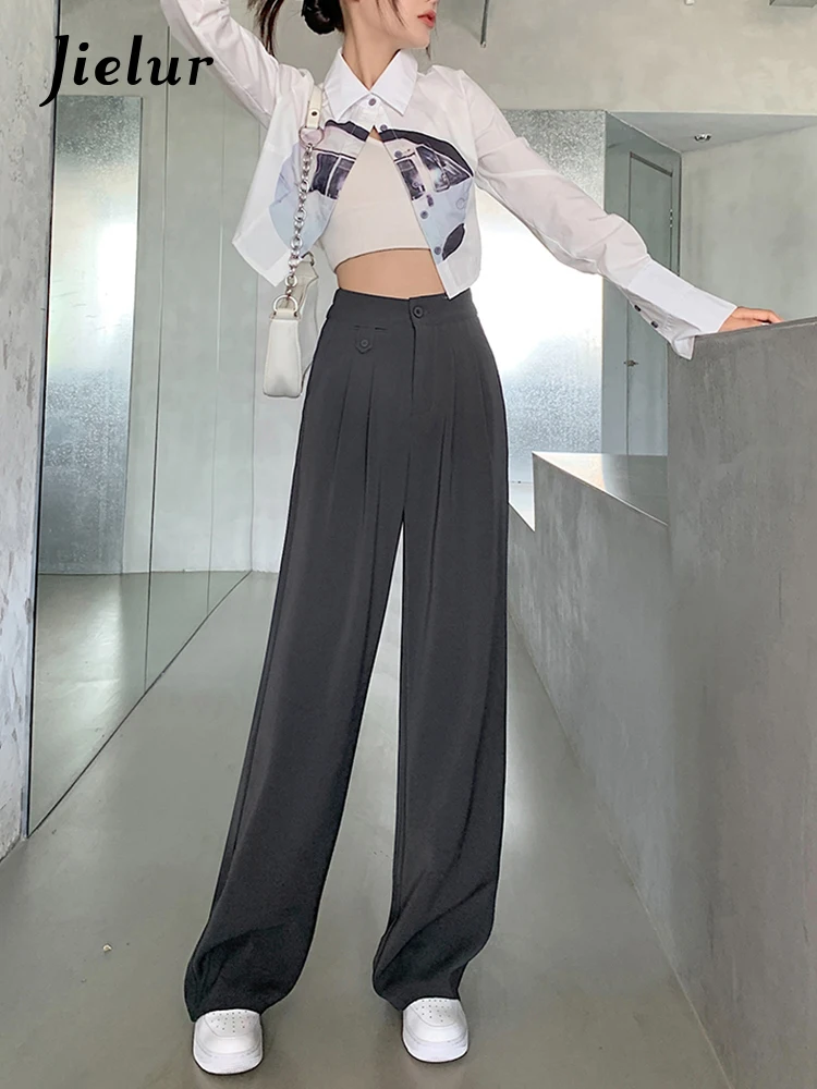 Jielur Chic Office Wear Straight Pants Women Vintage High Waist Trousers Lady Baggy Korean Spring Summer Buttons Wide Leg Female
Jielur Chic Office Wear Straight Pants Women Vintage High Waist Trousers Lady Baggy Korean Spring Summer Buttons Wide Leg Female
