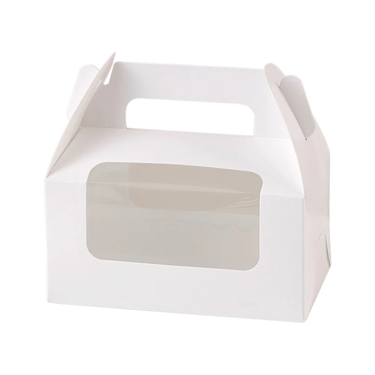 HHTL White Window Cake Box, Transparent PET, Used for Cake Rolls, Baking and Snacks, Portable Packaging.
HHTL White Window Cake Box, Transparent PET, Used for Cake Rolls, Baking and Snacks, Portable Packaging.
