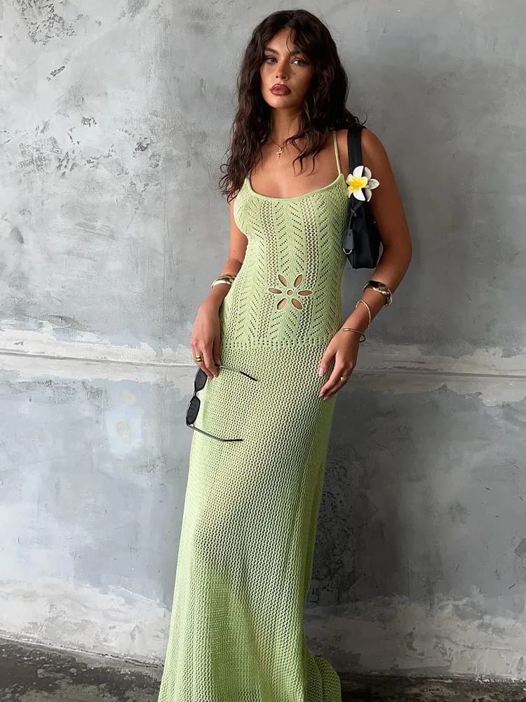 2025 Summer Hollow Out Knitted Vacation Beach Maxi Dress Women Sexy Spaghetti Straps Backless Holiday Long Robe Bikini Cover Ups
2025 Summer Hollow Out Knitted Vacation Beach Maxi Dress Women Sexy Spaghetti Straps Backless Holiday Long Robe Bikini Cover Ups