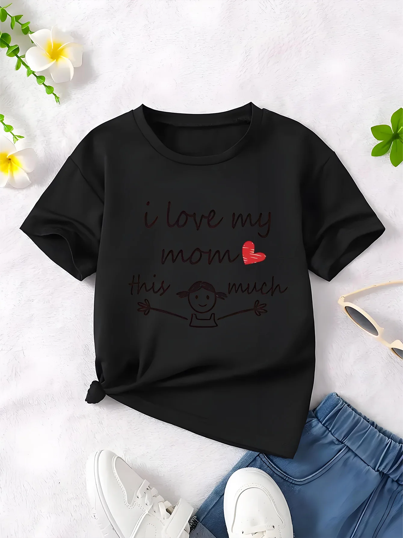 I Love My Mom This Much Print Kids' T-Shirt #Mother's Day# Gift Casual And Versatile Short-Sleeved Top
I Love My Mom This Much Print Kids' T-Shirt #Mother's Day# Gift Casual And Versatile Short-Sleeved Top