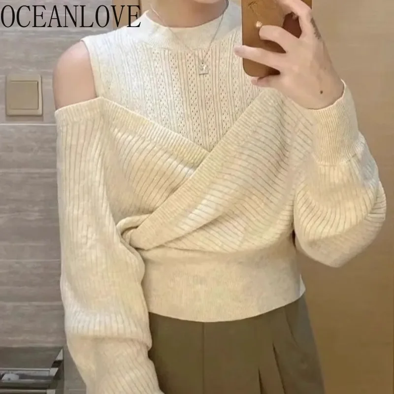 OCEANLOVE поддельные женские свитера из 2 предметов, однотонные осенне-зимние элегантные пуловеры, корейские модные милые пуловеры
OCEANLOVE поддельные женские свитера из 2 предметов, однотонные осенне-зимние элегантные пуловеры, корейские модные милые пуловеры