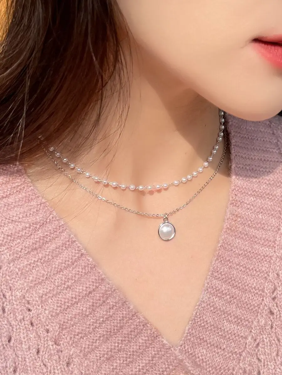 Double Layer Faux Pearl Chain Necklace For Women
Double Layer Faux Pearl Chain Necklace For Women
