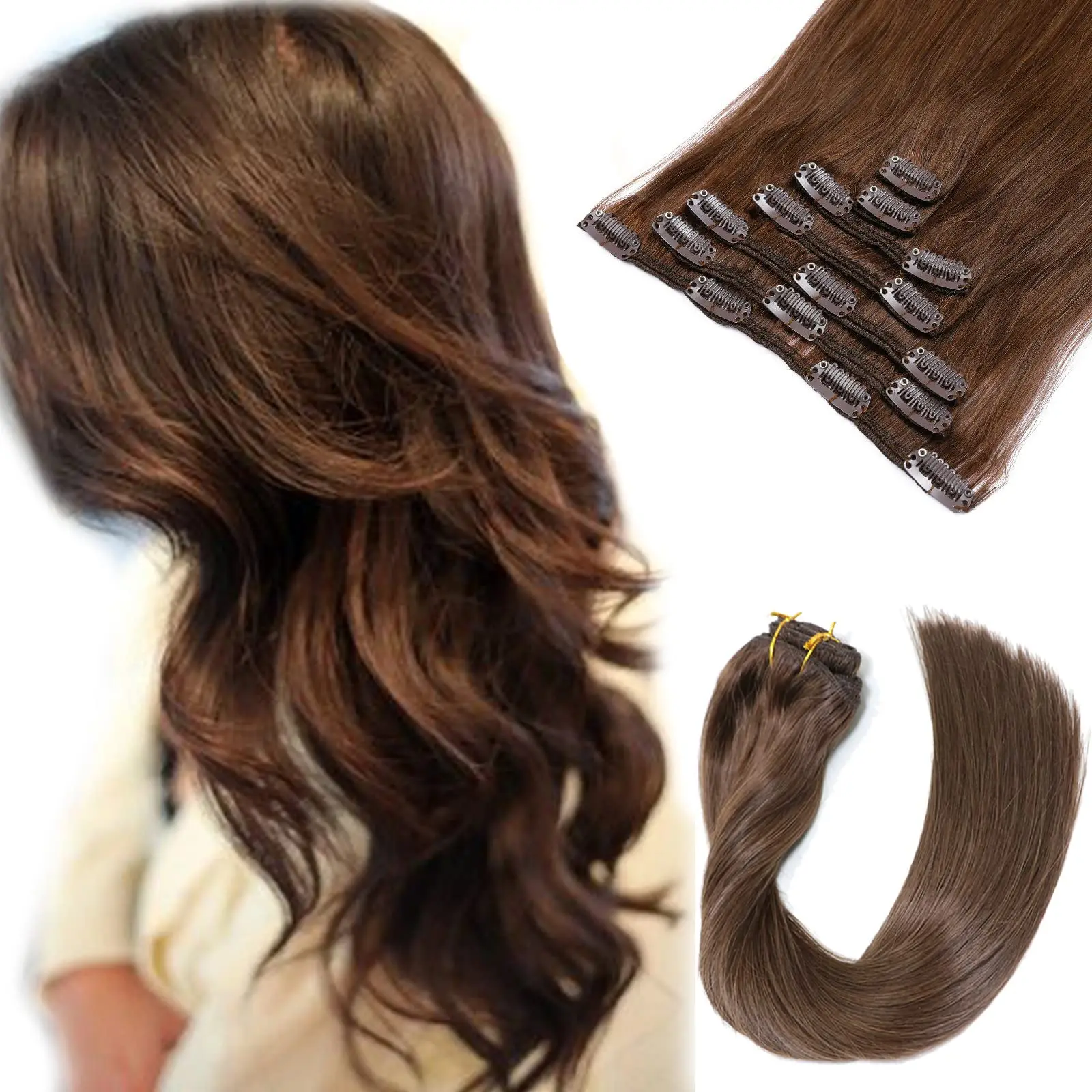 7 Pieces Clip In Hair Extensions 100% Human Hair Straight Weft Choose Your Color Length Weight Wigs Quality
7 Pieces Clip In Hair Extensions 100% Human Hair Straight Weft Choose Your Color Length Weight Wigs Quality