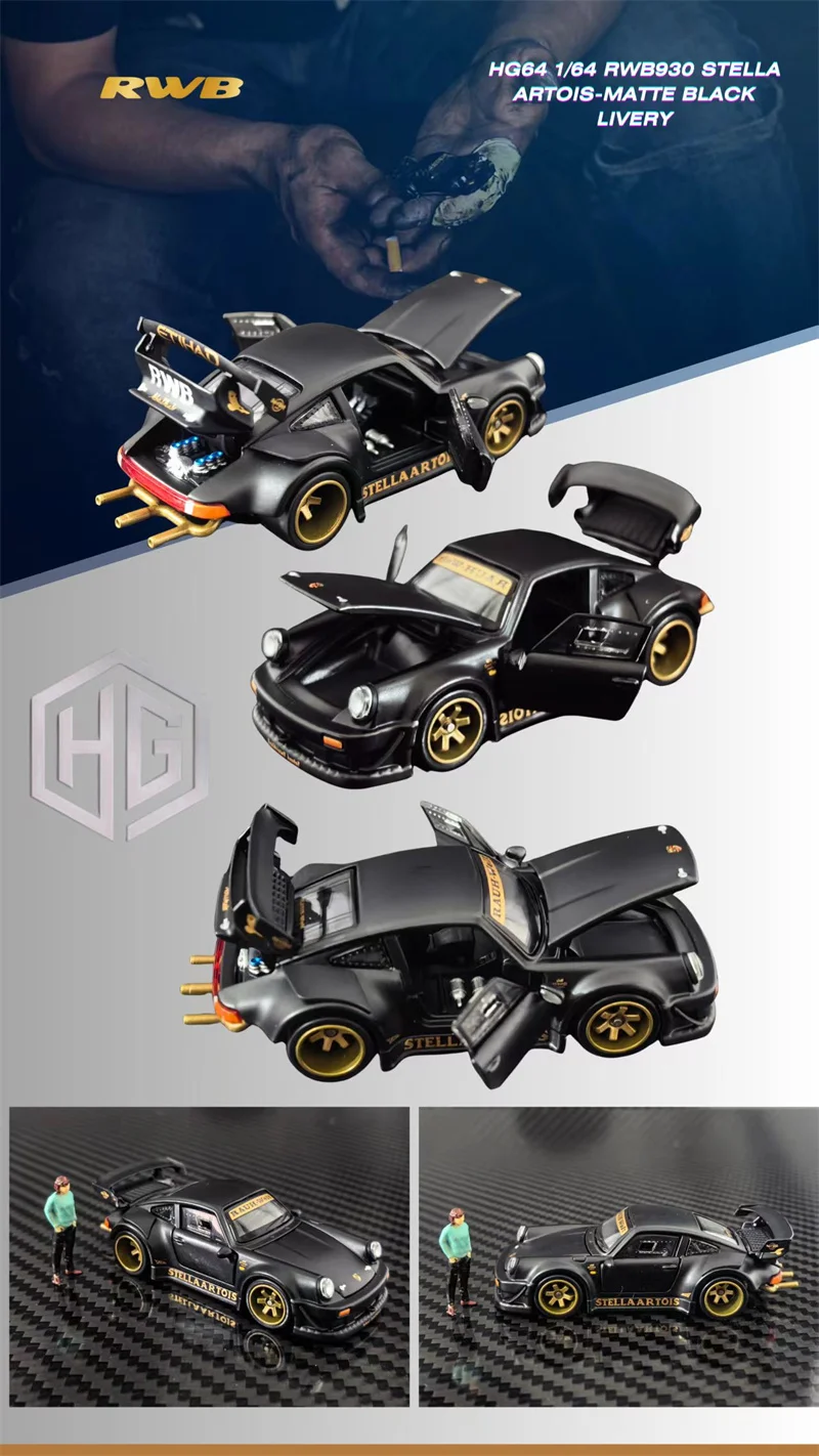 PreSale HG-MODEL 1:64 RWB930 STELLA ARTOIS Matte Black with Figure Die-Cast Car Model Miniature Gifts
PreSale HG-MODEL 1:64 RWB930 STELLA ARTOIS Matte Black with Figure Die-Cast Car Model Miniature Gifts