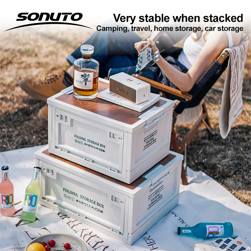 Folding Camping Storage Box, Large Side Opening Organizer with Wood Lid, Portable Car Trunk Bin Multifunctional Outdoor Table
Folding Camping Storage Box, Large Side Opening Organizer with Wood Lid, Portable Car Trunk Bin Multifunctional Outdoor Table