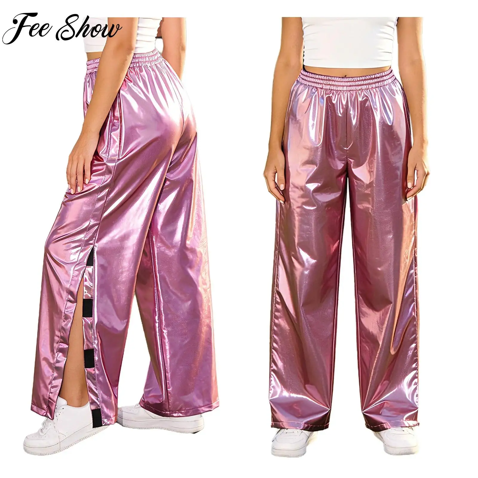 Women's Fashion Tear Away Metallic Sports Pants Side Full Open Hook-and-Loop-Fastener Sweatpants Casual Dance Party Clubwear
Women's Fashion Tear Away Metallic Sports Pants Side Full Open Hook-and-Loop-Fastener Sweatpants Casual Dance Party Clubwear