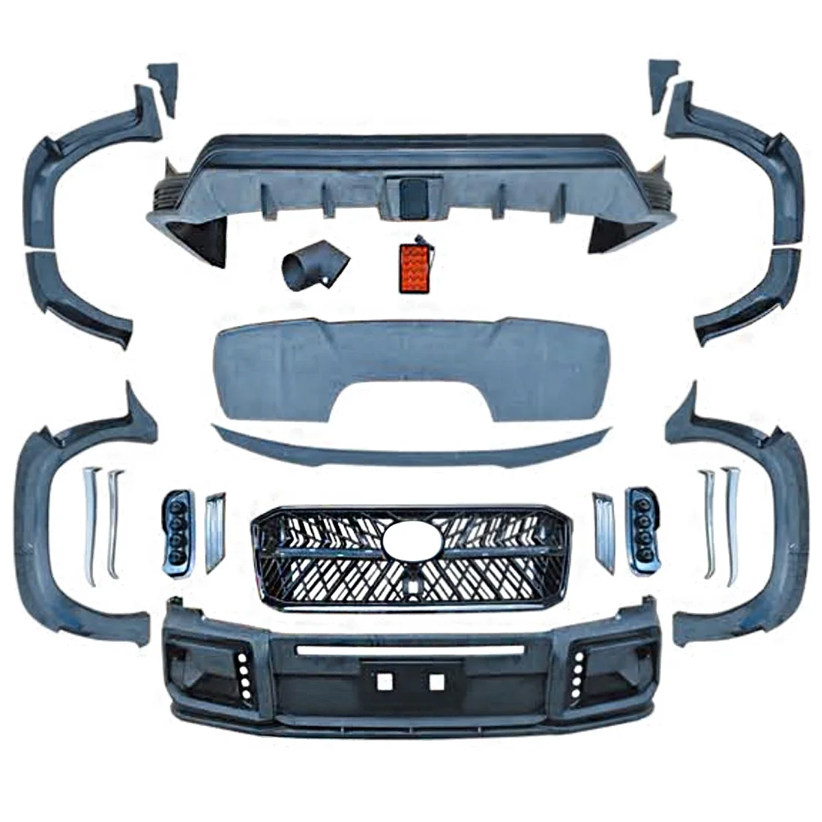 Excellent quality bumper body kit with wheel arch for Toyota LC300 2022-2024 facelift to wald style.
Excellent quality bumper body kit with wheel arch for Toyota LC300 2022-2024 facelift to wald style.