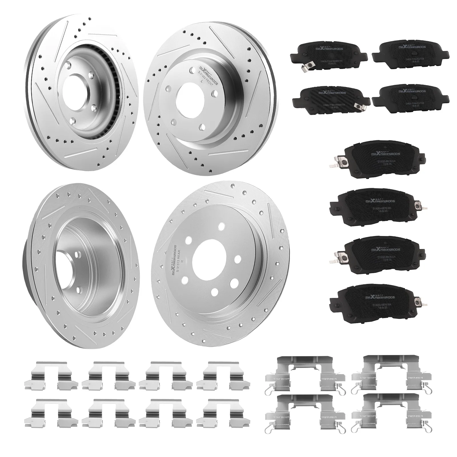 Передние и задние перфорированные тормозные диски и колодки для Nissan Altima 2013-23 S-31464 P-1650
Передние и задние перфорированные тормозные диски и колодки для Nissan Altima 2013-23 S-31464 P-1650