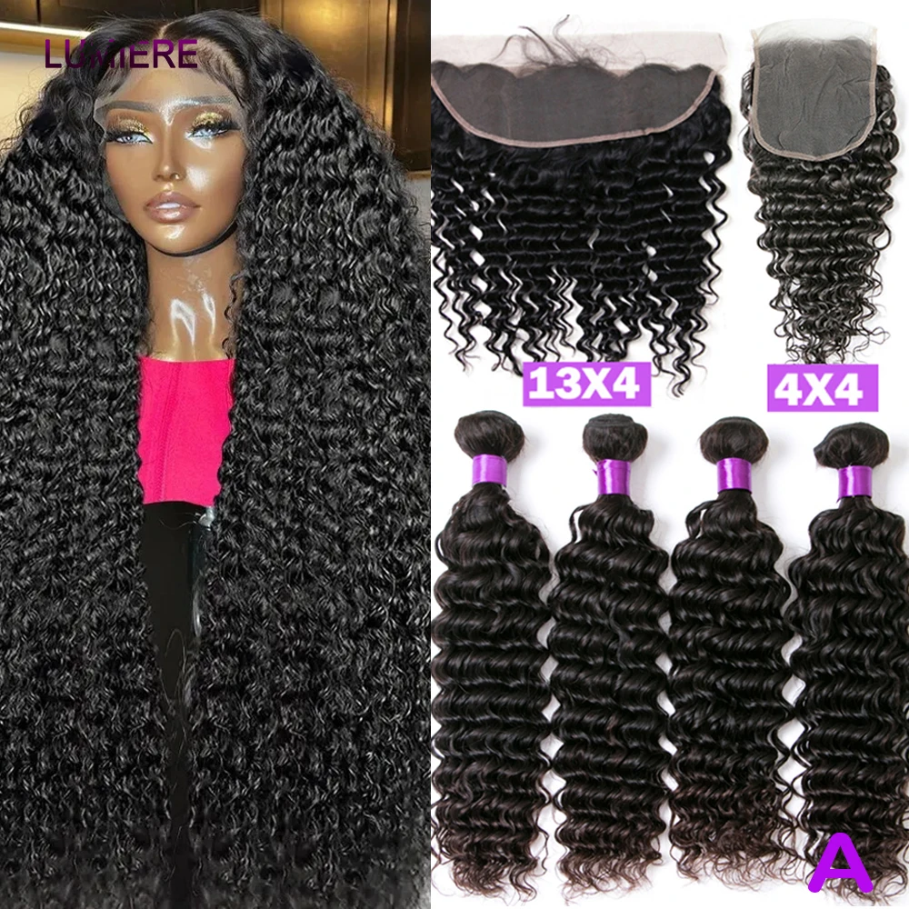 8-30 '' Wholesale Deep Curly Wave Human Hair Bundle With Closure Frontal HD Transparent Peruvian 100% Raw Virgin16A Hair Extensi
8-30 '' Wholesale Deep Curly Wave Human Hair Bundle With Closure Frontal HD Transparent Peruvian 100% Raw Virgin16A Hair Extensi