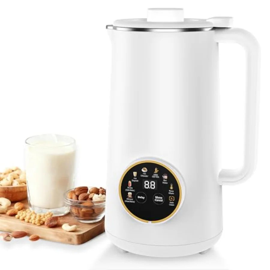 34oz Nut Milk Maker for home use, 304 stainless steel inner container with 10 blades, white, 10-in-1 automatic soy milk and pla
34oz Nut Milk Maker for home use, 304 stainless steel inner container with 10 blades, white, 10-in-1 automatic soy milk and pla
