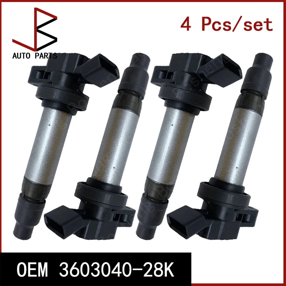 New 4 Pieces/set Ignition Coil for FAW V2 1.3 1.4i 4GA1 2012- OEM 3603040-28K 360304028K 3603040 28K Car Accessories Spare Parts
New 4 Pieces/set Ignition Coil for FAW V2 1.3 1.4i 4GA1 2012- OEM 3603040-28K 360304028K 3603040 28K Car Accessories Spare Parts