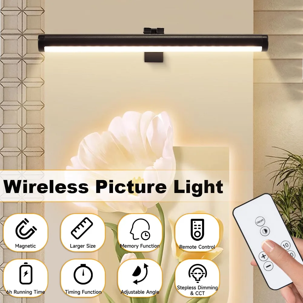 Dimmable Painting Picture Light LED Mirror Lights Mural Lamp Wireless Wall Lamp Modern Led Spotlights For Lighting Art Display
Dimmable Painting Picture Light LED Mirror Lights Mural Lamp Wireless Wall Lamp Modern Led Spotlights For Lighting Art Display