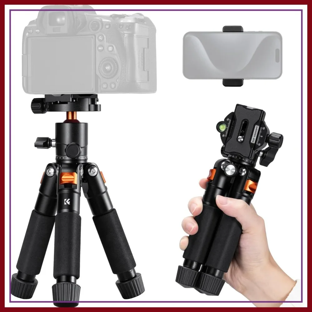 Mini Desk Tripod 21.6" Compact with Ball Head Load 13.22 lbs, 1/4" Quick Shoe & Phone Holder for DSLR Camera Phone
Mini Desk Tripod 21.6" Compact with Ball Head Load 13.22 lbs, 1/4" Quick Shoe & Phone Holder for DSLR Camera Phone