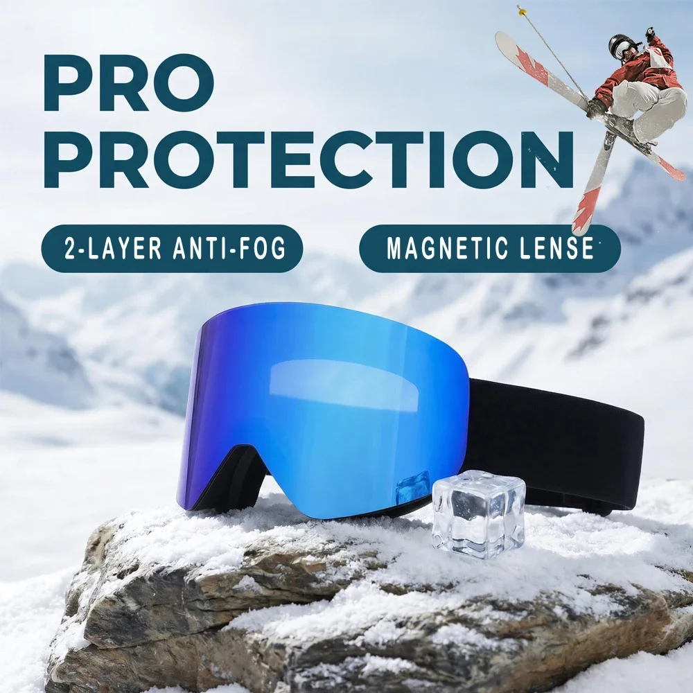 Magnetic Ski Goggles with Carry Case Set 1s Quick Release HD Skiing Eyewear UV400 Double Layer Anti-Fog Snowboard Snow Glasses
Magnetic Ski Goggles with Carry Case Set 1s Quick Release HD Skiing Eyewear UV400 Double Layer Anti-Fog Snowboard Snow Glasses