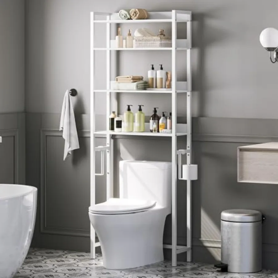 Over The Toilet Storage Rack, Bathroom Organizer Over Toilet, Freestanding Space Saver Toilet Stand with 2 Hooks, Bathroom Stor
Over The Toilet Storage Rack, Bathroom Organizer Over Toilet, Freestanding Space Saver Toilet Stand with 2 Hooks, Bathroom Stor