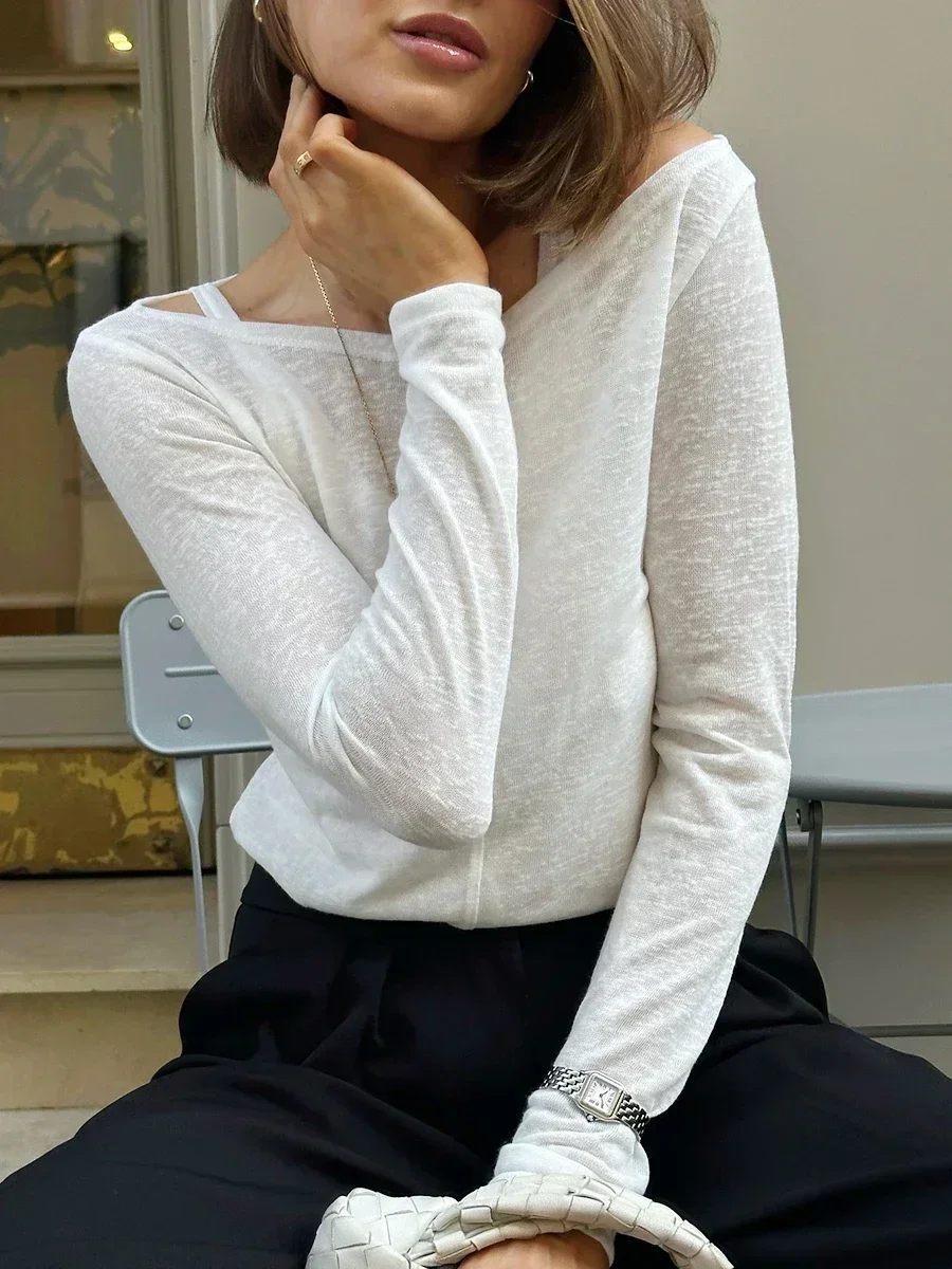 BLuWin Thin Vest T-Shirt Set Women's Fashionable Round Neck Loose Transparent Long Sleeves Female Summer Solid Color Basic Top
BLuWin Thin Vest T-Shirt Set Women's Fashionable Round Neck Loose Transparent Long Sleeves Female Summer Solid Color Basic Top