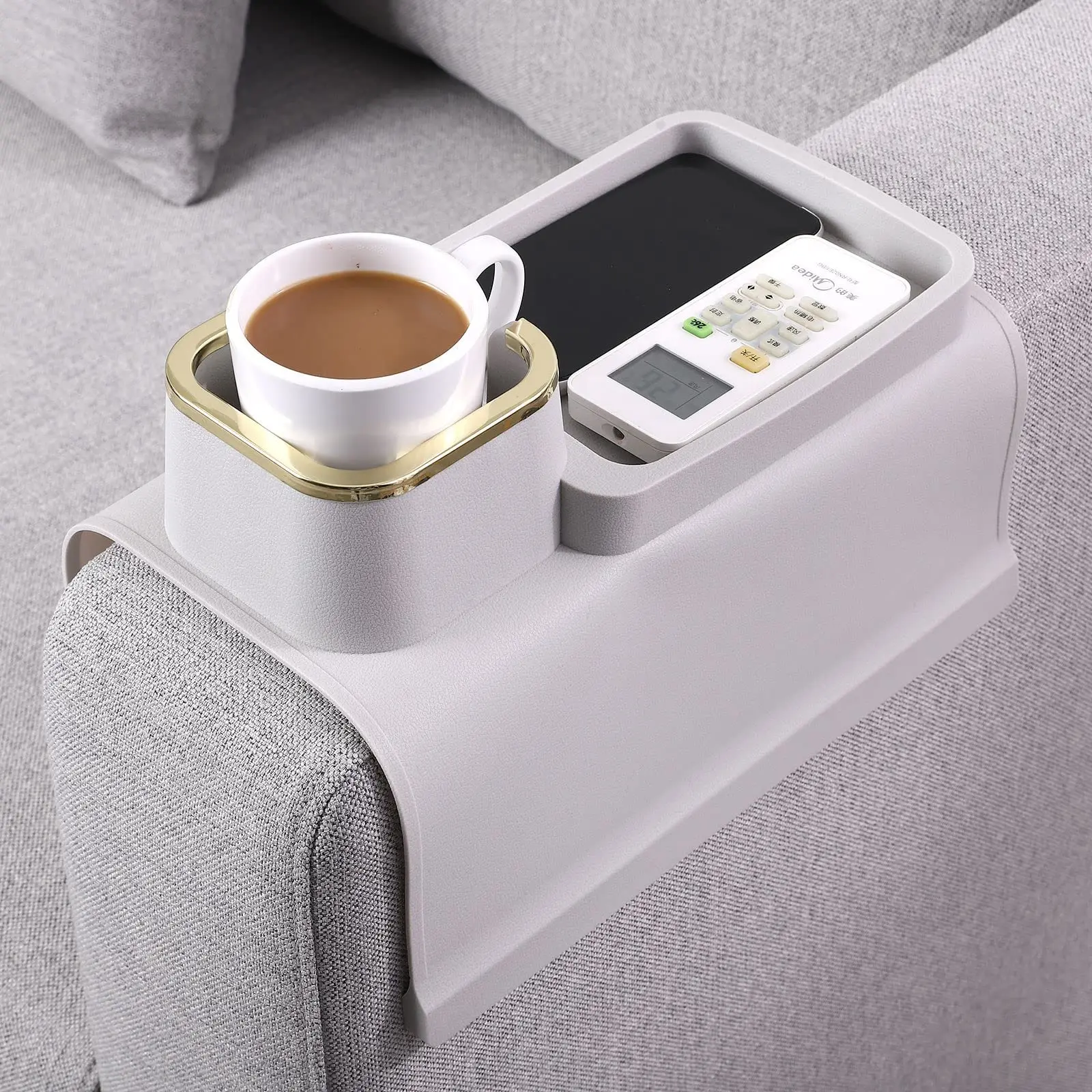 Silicone Sofa Armrest Tray With Cup Holder Remote Phone Organizer Non-Slip Base
Silicone Sofa Armrest Tray With Cup Holder Remote Phone Organizer Non-Slip Base
