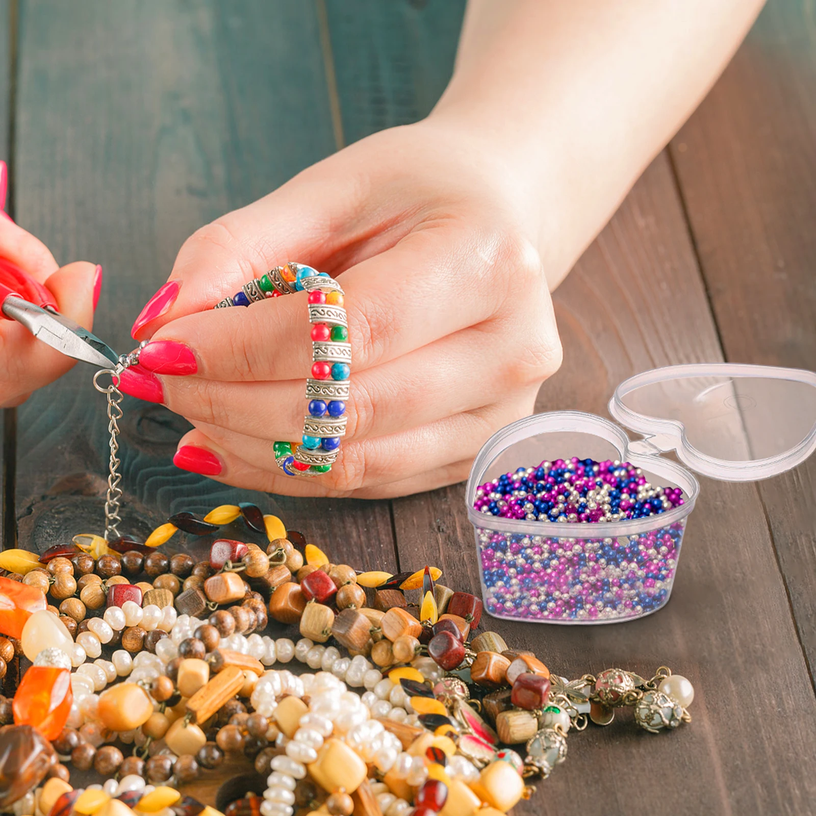 25pcs Heart Shape Case Transparent Pp Diy Box For Jewelry Organizer Small Items Storage Clear Container Sundries Organizer
25pcs Heart Shape Case Transparent Pp Diy Box For Jewelry Organizer Small Items Storage Clear Container Sundries Organizer