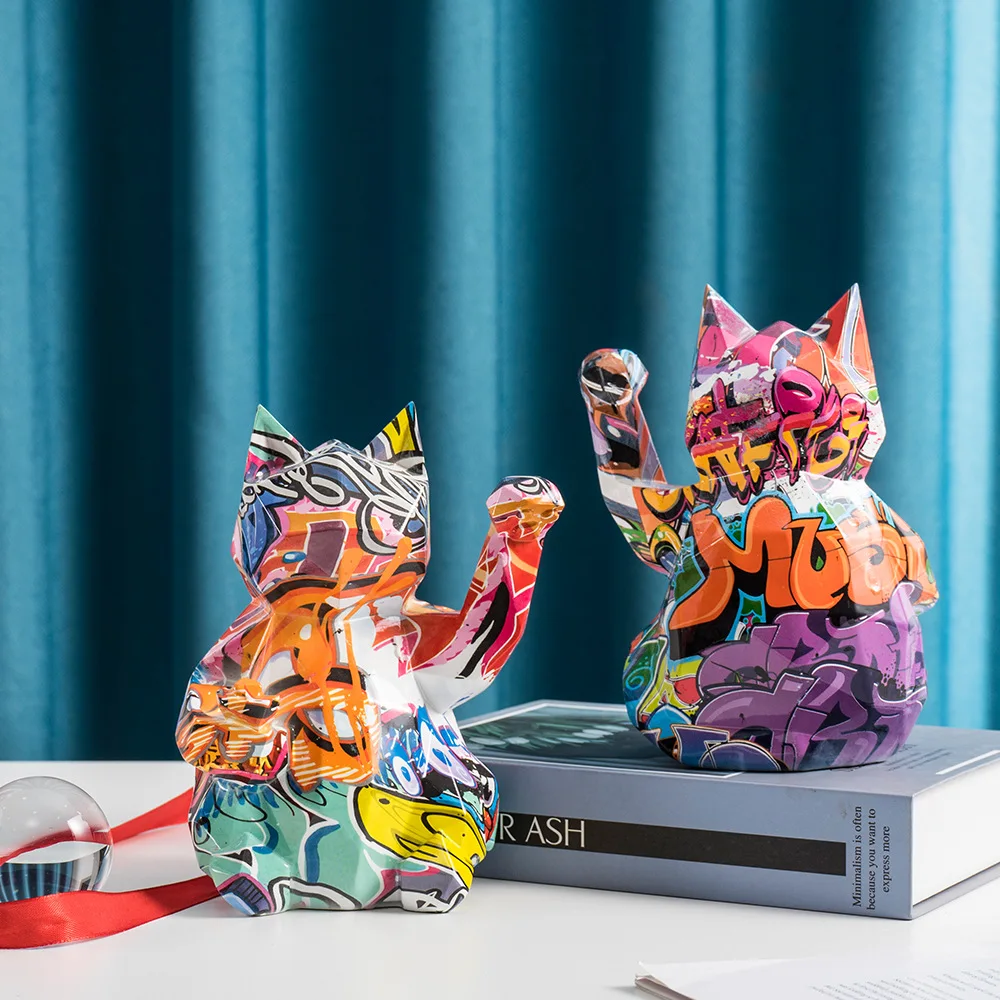 Geometric Lucky Cat Sculpture - Modern Feng Shui Decor, Perfect for Home & Office
Geometric Lucky Cat Sculpture - Modern Feng Shui Decor, Perfect for Home & Office