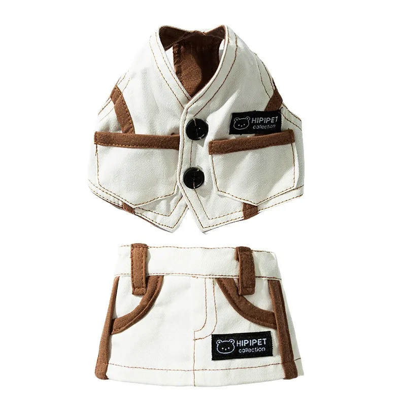 Pet Clothing Dog Outfit Spring Summer Denim Vest Two Piece Set Fashion Retro Style Comfortable Wear for Puppy Small Medium Dogs
Pet Clothing Dog Outfit Spring Summer Denim Vest Two Piece Set Fashion Retro Style Comfortable Wear for Puppy Small Medium Dogs