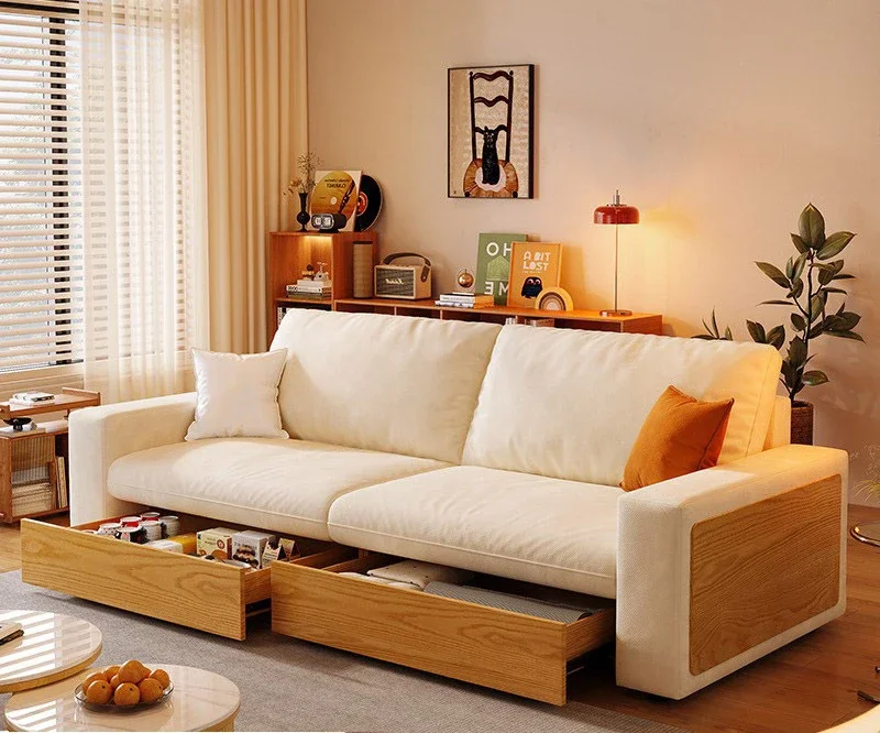 Log wind storage sofa living room small apartment tofu block fabric solid wood sofa
Log wind storage sofa living room small apartment tofu block fabric solid wood sofa