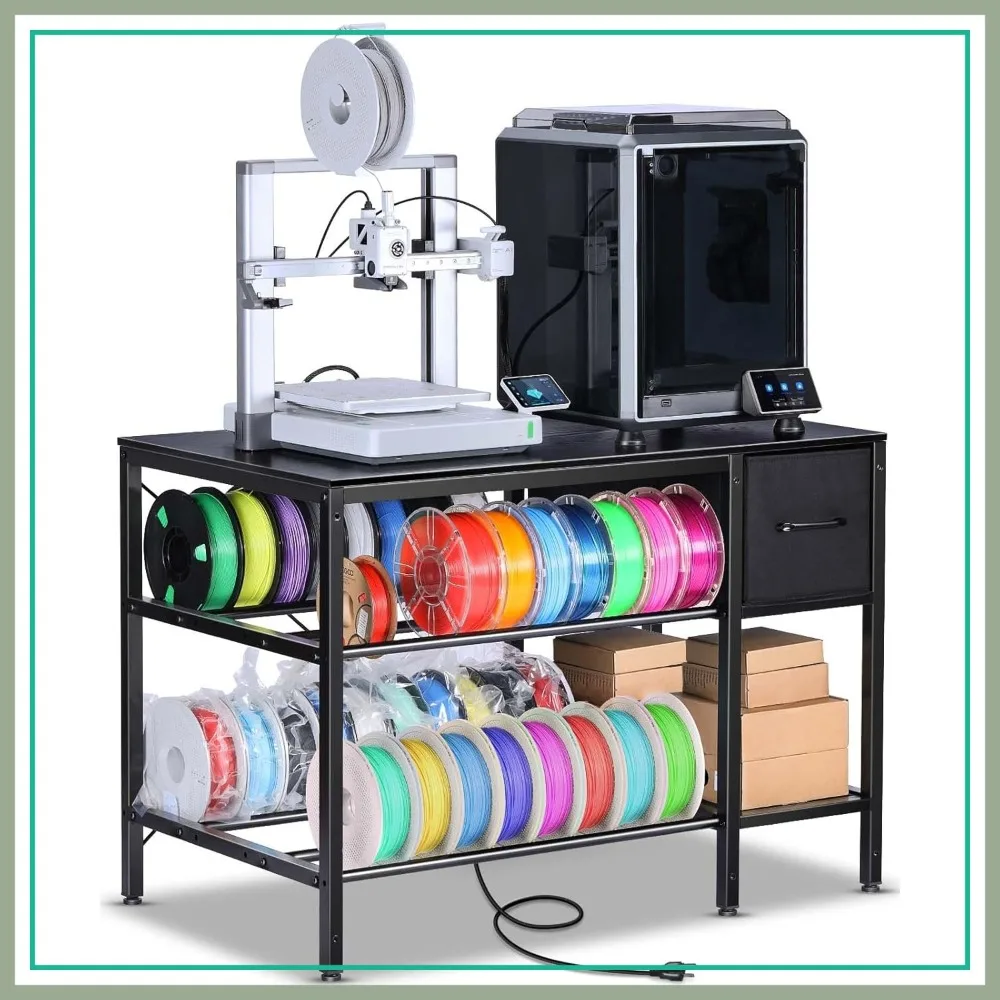 Heavy Duty 3D Printer Table with Filament Storage Rack, Desk with Drawer for Workshop Studio Office
Heavy Duty 3D Printer Table with Filament Storage Rack, Desk with Drawer for Workshop Studio Office