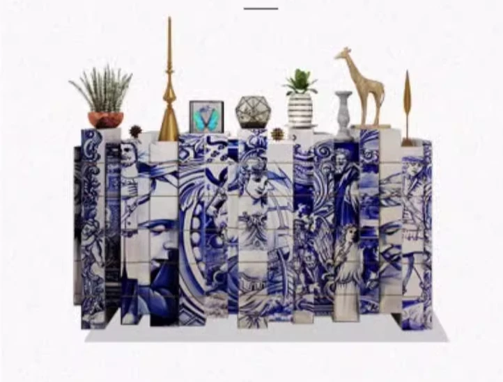 Italian minimalist side cabinet creative designer Roman hand-painted door cabinet against the wall
Italian minimalist side cabinet creative designer Roman hand-painted door cabinet against the wall