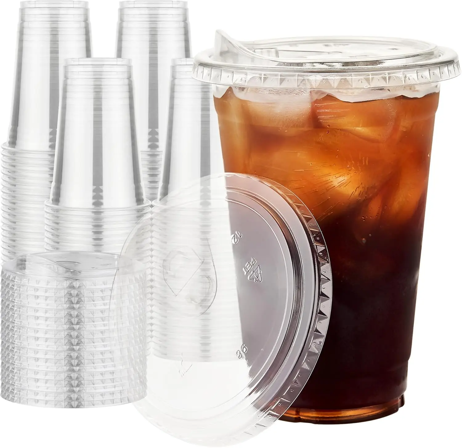 16 oz Plastic Cups with Lids 100 Pack, Clear Disposable Iced Coffee Cups with Strawless Sip Lids for Cold Drinks
16 oz Plastic Cups with Lids 100 Pack, Clear Disposable Iced Coffee Cups with Strawless Sip Lids for Cold Drinks