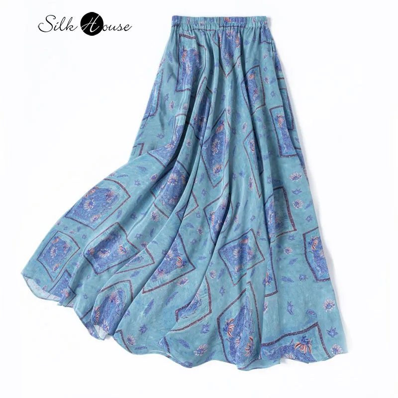 2025 Women's Summer New 3.7m Large Swing Elegant 100% Natural Mulberry Silk Crepe De Chine Slant Cut Printed Skirt
2025 Women's Summer New 3.7m Large Swing Elegant 100% Natural Mulberry Silk Crepe De Chine Slant Cut Printed Skirt