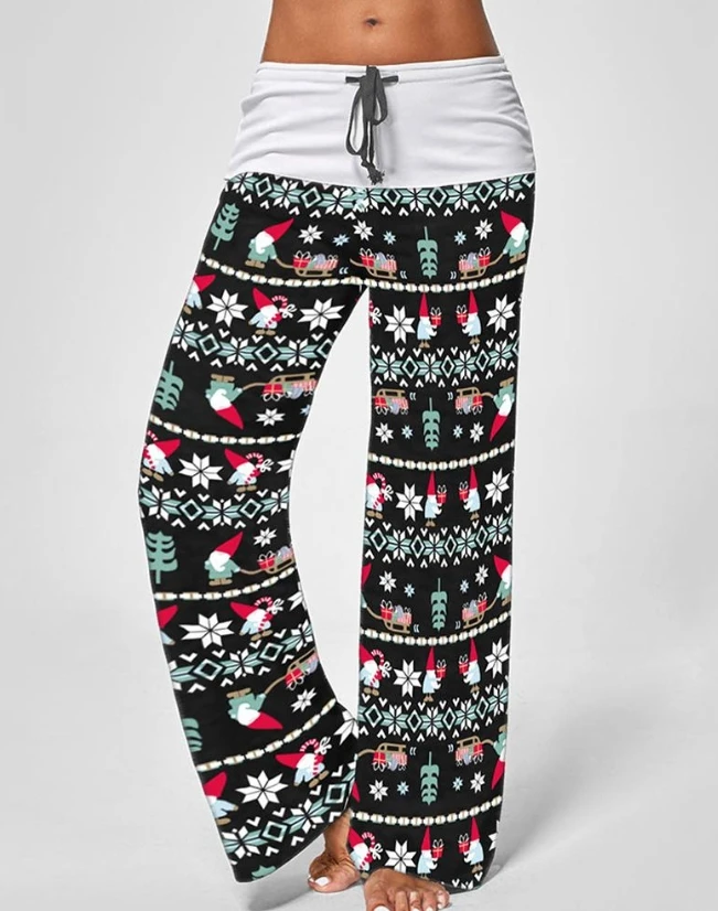 2023 New Fashion Women's Pants Elegant Christmas Print Drawstring Wide Leg Pants Female Trouser Casual Bottom Female Clothing
2023 New Fashion Women's Pants Elegant Christmas Print Drawstring Wide Leg Pants Female Trouser Casual Bottom Female Clothing