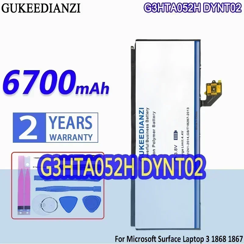G3HTA052H DYNT02 Rechargeable 6700mAh Batteries Large Capacity Replacement Portable Battery For Microsoft Surface 1868 1867
G3HTA052H DYNT02 Rechargeable 6700mAh Batteries Large Capacity Replacement Portable Battery For Microsoft Surface 1868 1867