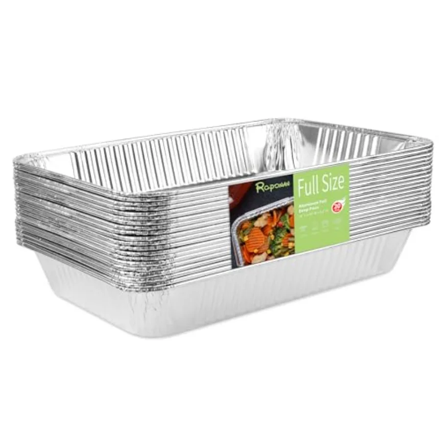 Pack Heavy Duty Full Size Aluminum Foil Deep Pan 21"x13" Disposable Roasting Pan for Cooking Baking and Grilling Large Chafing
Pack Heavy Duty Full Size Aluminum Foil Deep Pan 21"x13" Disposable Roasting Pan for Cooking Baking and Grilling Large Chafing