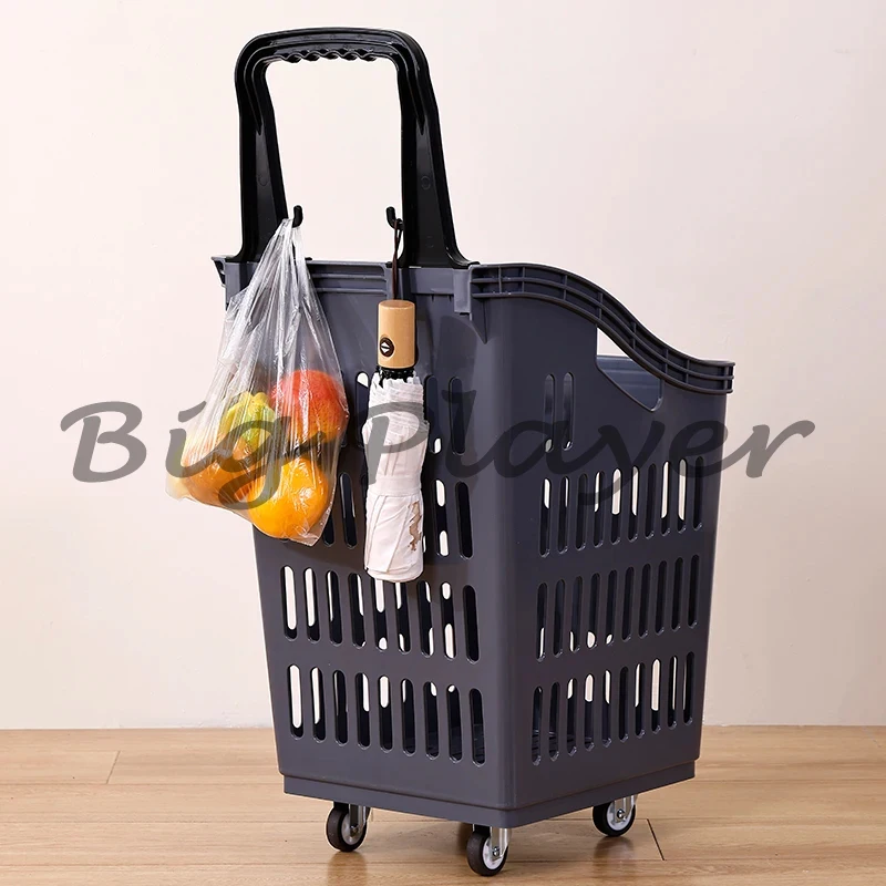 Factory Direct Portable Durable Plastic Shopping Basket with Wheels Handheld KTV Market with Pull Rod Convenience Store
Factory Direct Portable Durable Plastic Shopping Basket with Wheels Handheld KTV Market with Pull Rod Convenience Store