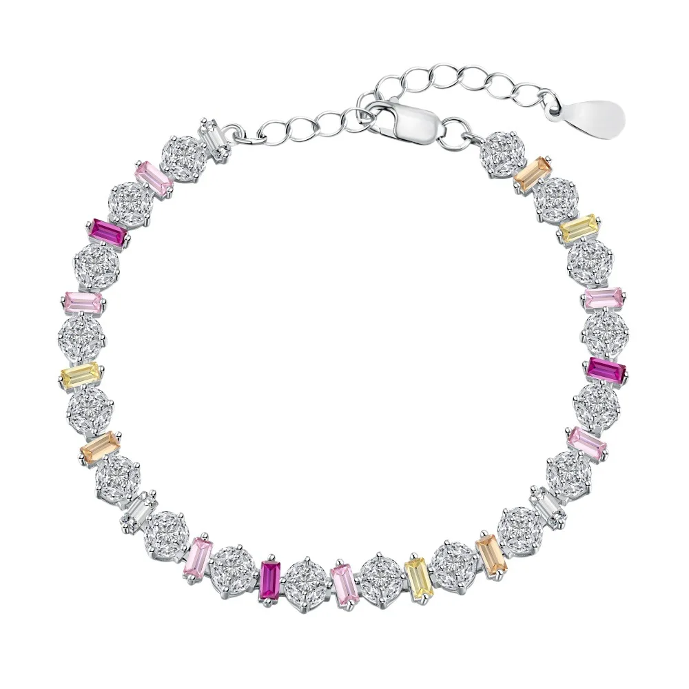 French New Wedding S925 Pure Silver Women's Bracelet Dopamine Colored Zircon Fairy Versatile Design Female Handicraft
French New Wedding S925 Pure Silver Women's Bracelet Dopamine Colored Zircon Fairy Versatile Design Female Handicraft