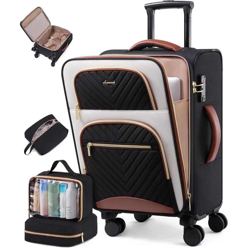 Airline Approved 22x14x9 Carry-On Suitcase with 3 Pouches, Lightweight Spinner Wheels, TSA Lock for Business Travel
Airline Approved 22x14x9 Carry-On Suitcase with 3 Pouches, Lightweight Spinner Wheels, TSA Lock for Business Travel