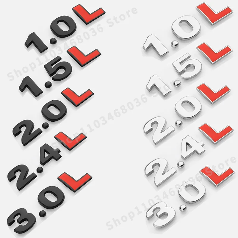 3D Metal Car Rear Back Trunk 1.0L 1.2L 1.5L 2.0L 2.2L 3.0L 4.0L Dispacement Standard Decals Volume Logo Badge Emblem Stickers
3D Metal Car Rear Back Trunk 1.0L 1.2L 1.5L 2.0L 2.2L 3.0L 4.0L Dispacement Standard Decals Volume Logo Badge Emblem Stickers