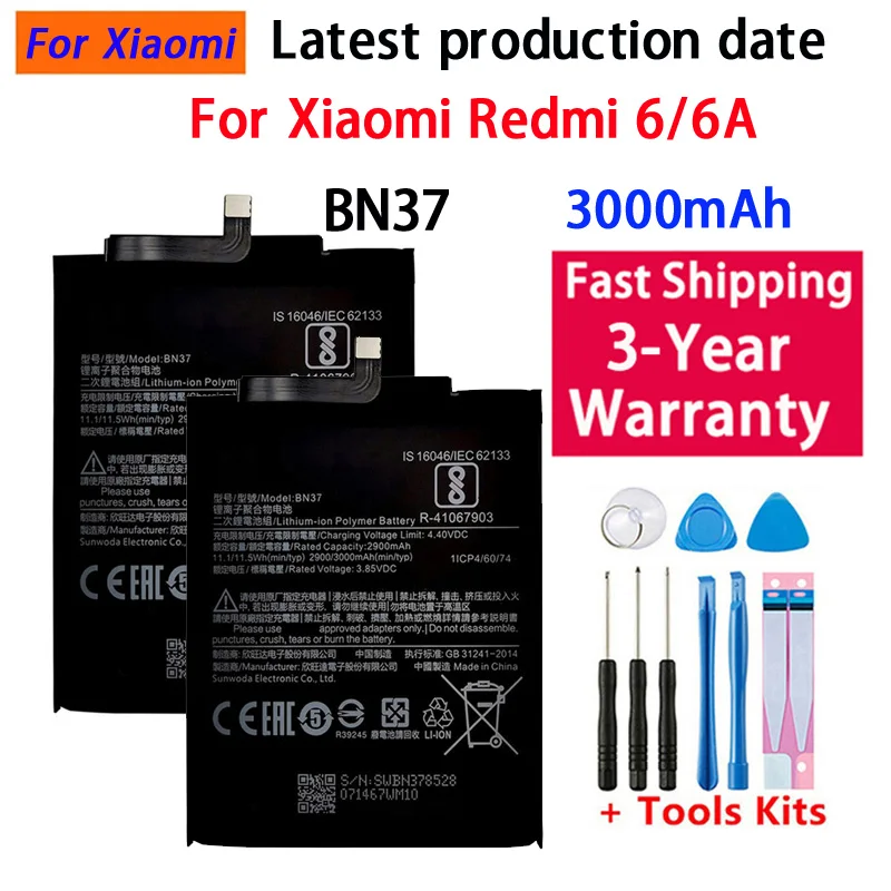 Replacement Battery For Xiaomi Mi Redmi6 Redmi 6 Redmi 6A Redrice 6 BN37 Genuine Phone Battery 3000mAh Fast Shipping
Replacement Battery For Xiaomi Mi Redmi6 Redmi 6 Redmi 6A Redrice 6 BN37 Genuine Phone Battery 3000mAh Fast Shipping