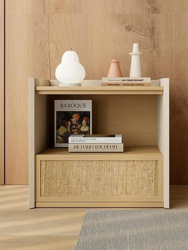 Solid wood Nordic simple modern rattan drawer bedside table fresh air multi-layer partition storage bedroom bedside table
Solid wood Nordic simple modern rattan drawer bedside table fresh air multi-layer partition storage bedroom bedside table