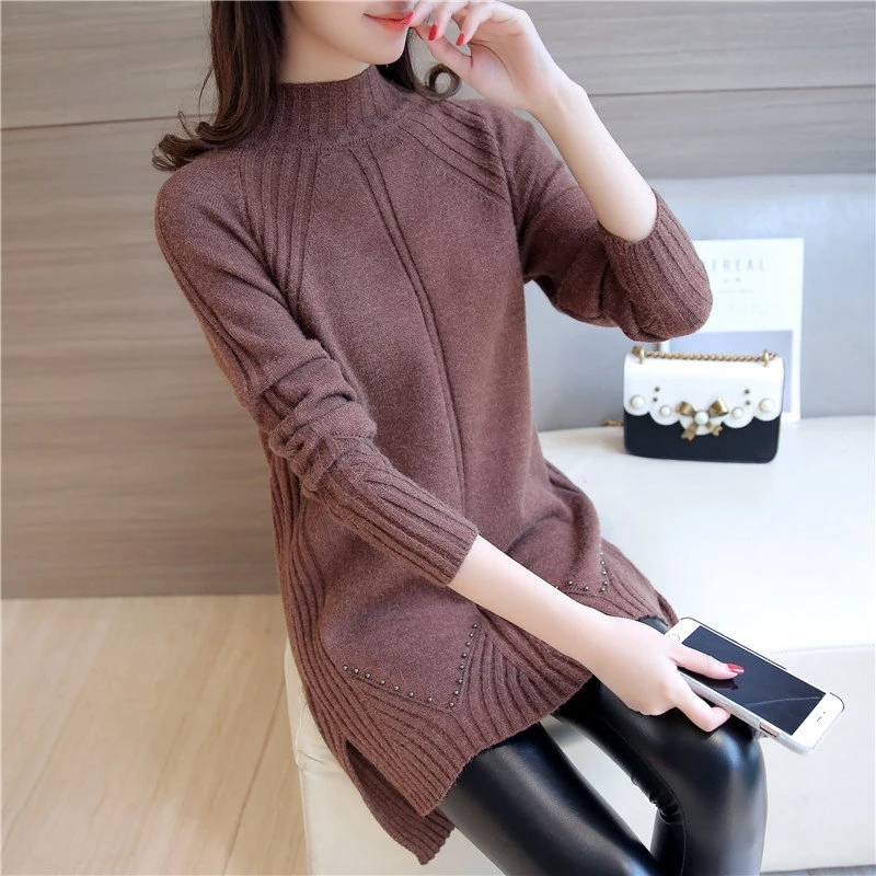2023 Autumn/winter Thick Loose Medium-length Nail Beads Knitted O-Neck Long-sleeved Sweater Pullover Sweater Sueter Mujer
2023 Autumn/winter Thick Loose Medium-length Nail Beads Knitted O-Neck Long-sleeved Sweater Pullover Sweater Sueter Mujer