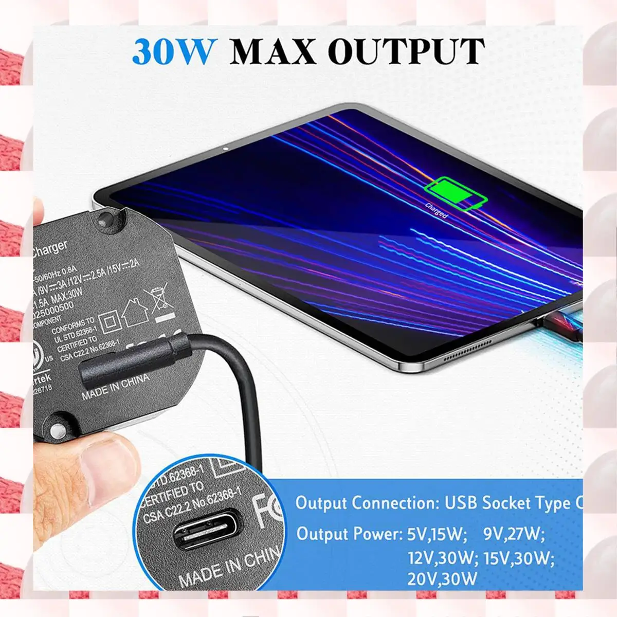 ABGN 3X AC To USB C Adapter Flush Wall-Mounted Power Supply For USB-C Tablets 5-20V With Output 30W For Ipad AC-USBC-EU
ABGN 3X AC To USB C Adapter Flush Wall-Mounted Power Supply For USB-C Tablets 5-20V With Output 30W For Ipad AC-USBC-EU
