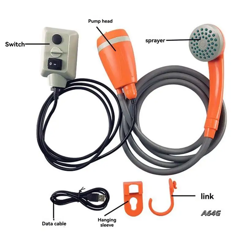 Outdoor Camping Shower Pump Rechargeable Shower Head Outdoor Camping Equipment Outdoor Car Charging Shower Orange
Outdoor Camping Shower Pump Rechargeable Shower Head Outdoor Camping Equipment Outdoor Car Charging Shower Orange
