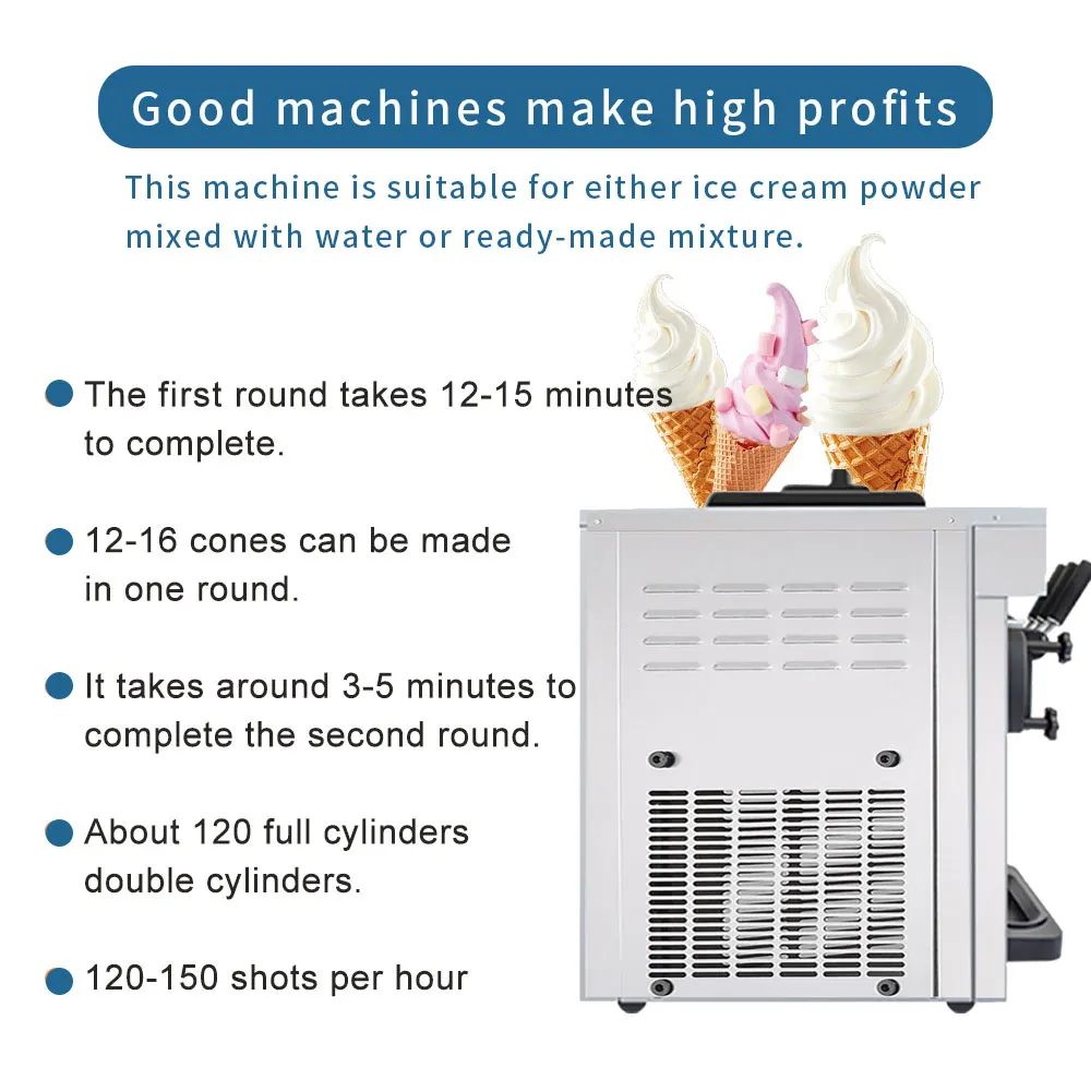 Commercial Soft Serve Gelato Ice Cream Maker Machine High Efficiency Portable Mini Ice Cream Machine
Commercial Soft Serve Gelato Ice Cream Maker Machine High Efficiency Portable Mini Ice Cream Machine
