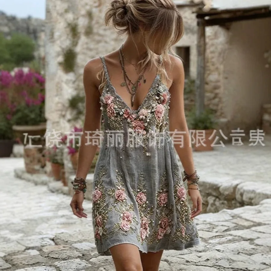 【New style】2026 - Y2 Europe and America 3D printed new style suspender printed women's dress casual dress
【New style】2026 - Y2 Europe and America 3D printed new style suspender printed women's dress casual dress