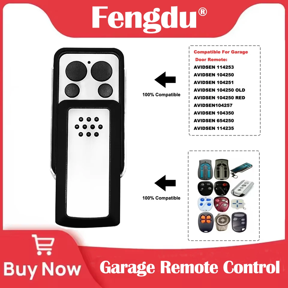 Avidsen 114253 Rolling Code Garage Door Remote Control 433.92MHz Compatible with 104250 104700 104251 654250 10425
Avidsen 114253 Rolling Code Garage Door Remote Control 433.92MHz Compatible with 104250 104700 104251 654250 10425
