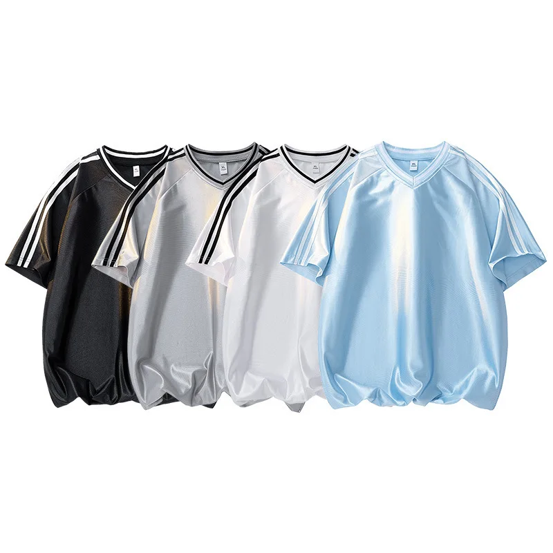 Summer Glossy Unisex Embroidery Baseball Jersey Short Sleeve T shirt Plus Size Satin Top Shirt Streetwear 
Summer Glossy Unisex Embroidery Baseball Jersey Short Sleeve T shirt Plus Size Satin Top Shirt Streetwear