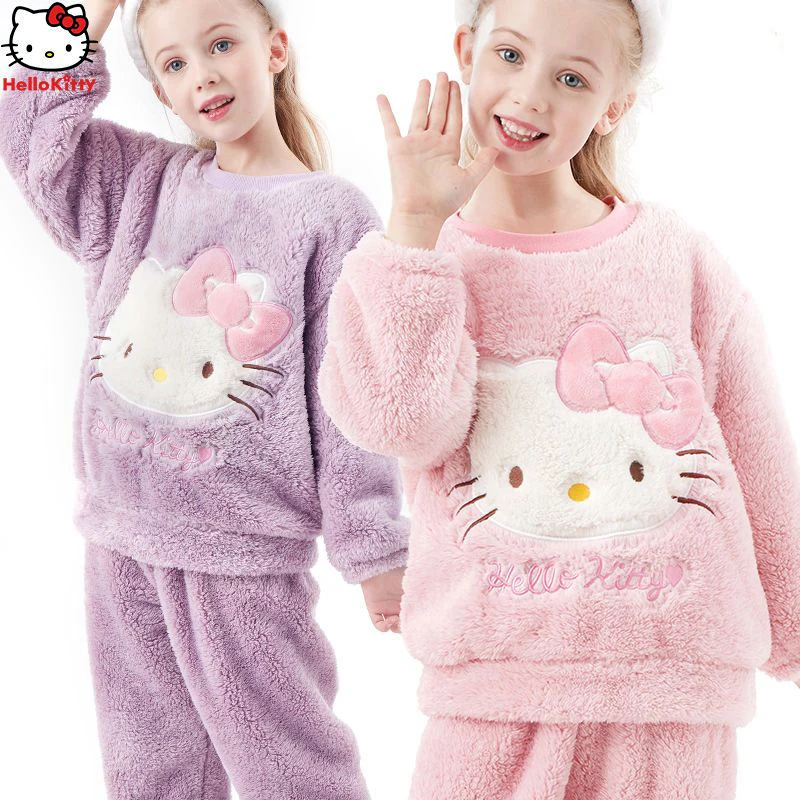 New Children's Plush Pajamas Kawaii Hellokittys Cute Sanrio Sweet Thick Warm Cartoon Long Sleeve Pants Set Birthday Gift
New Children's Plush Pajamas Kawaii Hellokittys Cute Sanrio Sweet Thick Warm Cartoon Long Sleeve Pants Set Birthday Gift
